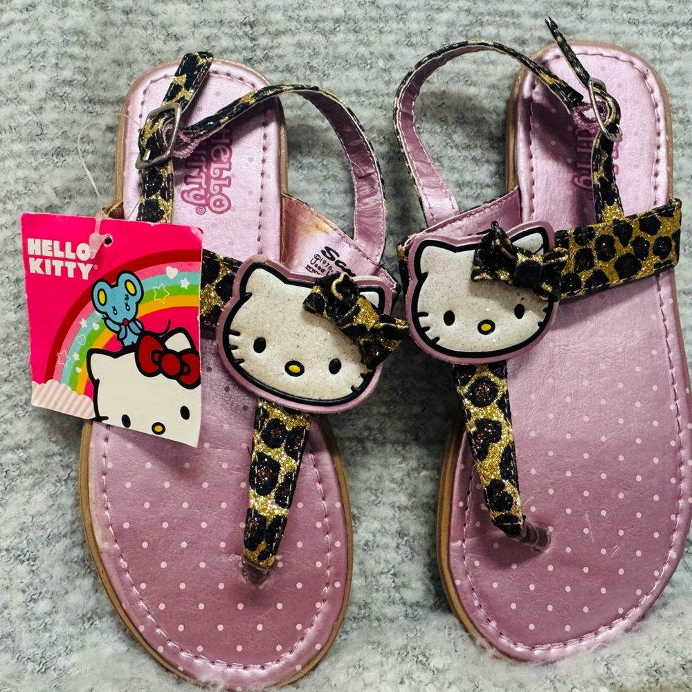 Hello Kitty Pink and Leopard Print Kids Sandals